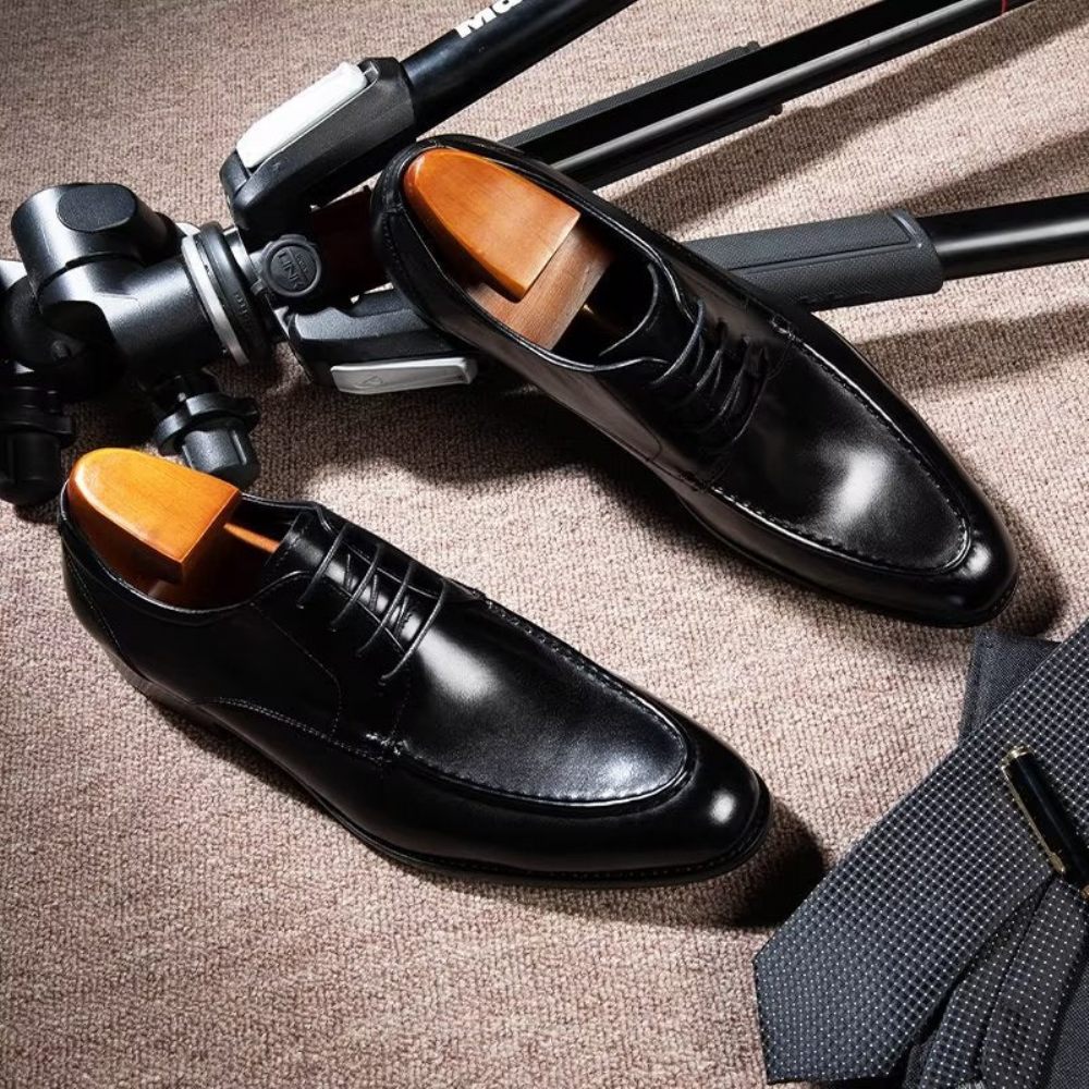 Chaussures Formelles Pour Hommes Derbies À Lacets Habillées - Noir