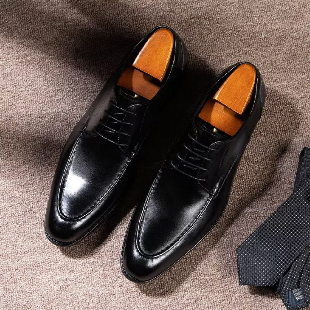 Chaussures Formelles Pour Hommes Derbies À Lacets Habillées - Noir