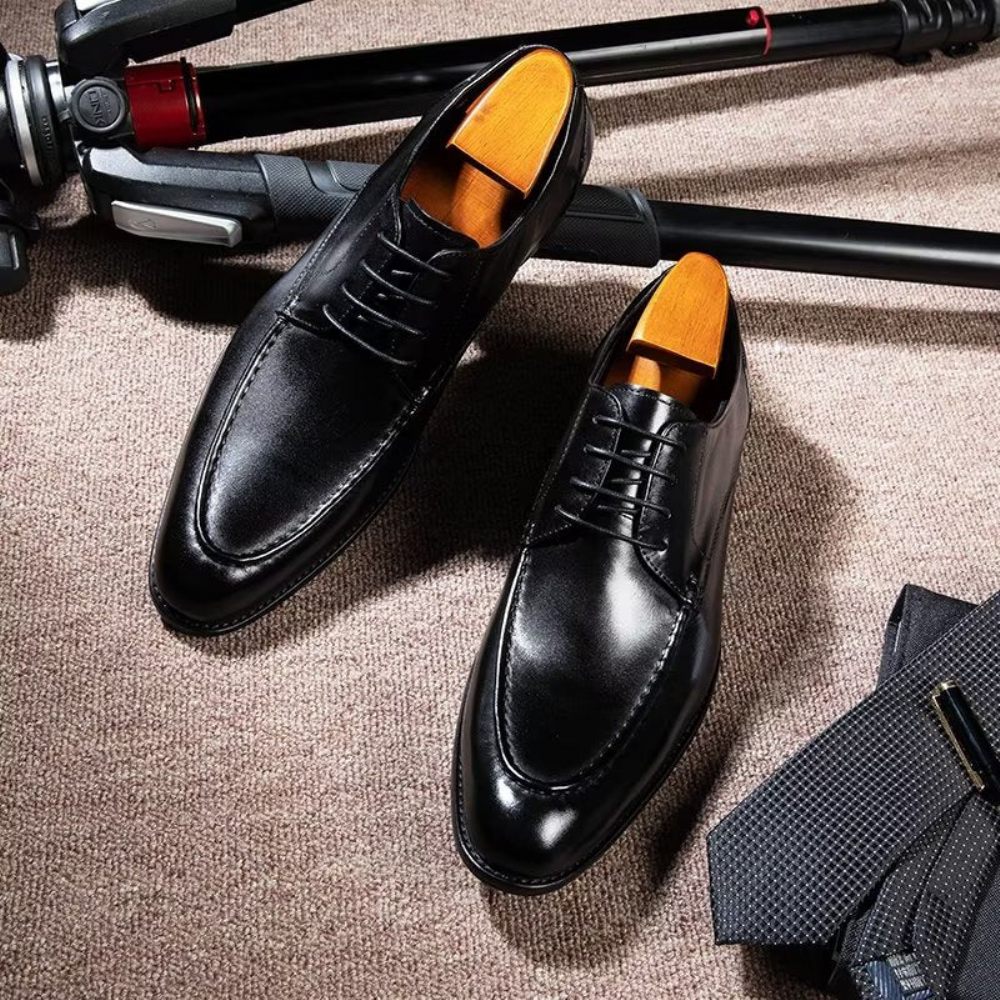 Chaussures Formelles Pour Hommes Derbies À Lacets Habillées - Noir