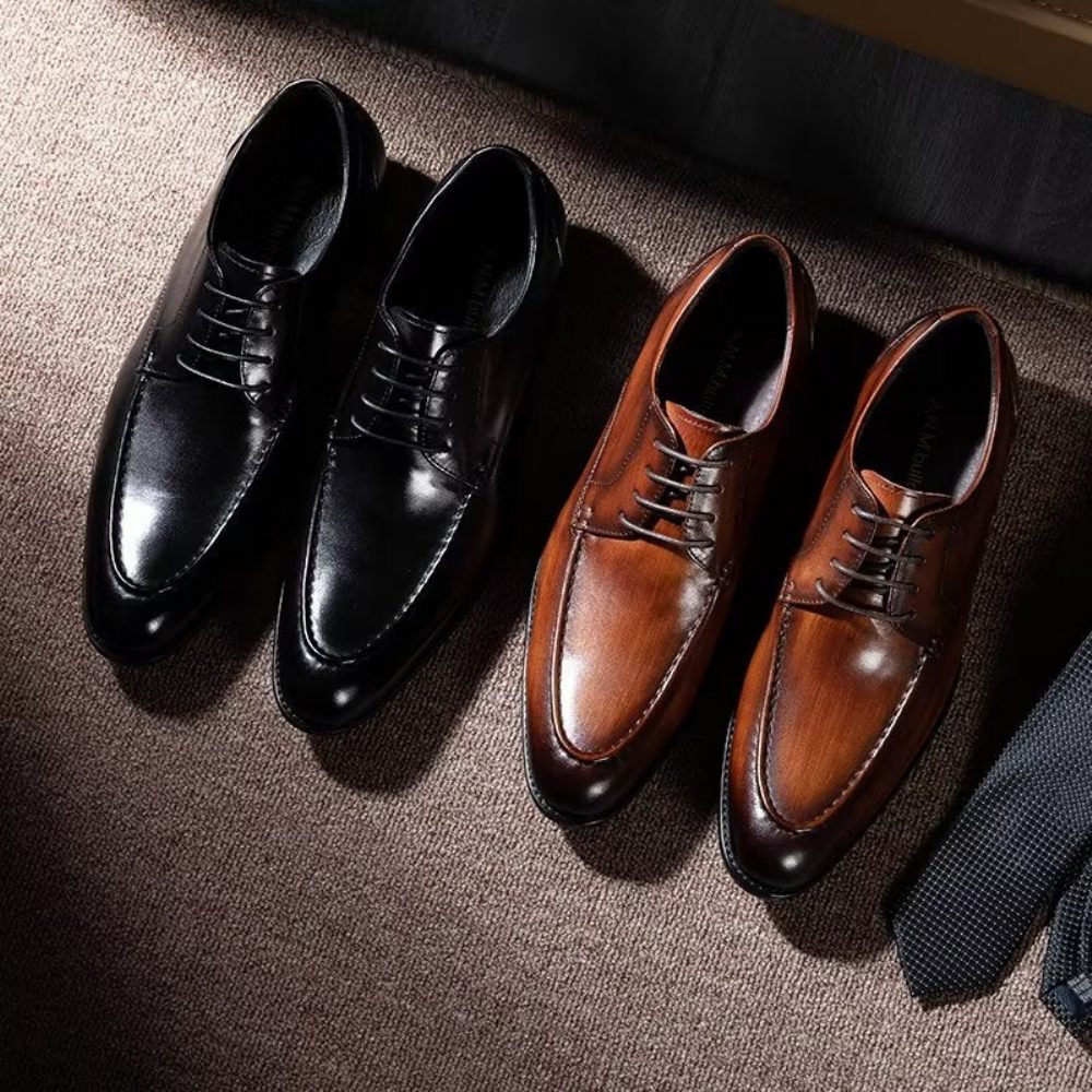 Chaussures Formelles Pour Hommes Derbies À Lacets Habillées - Noir