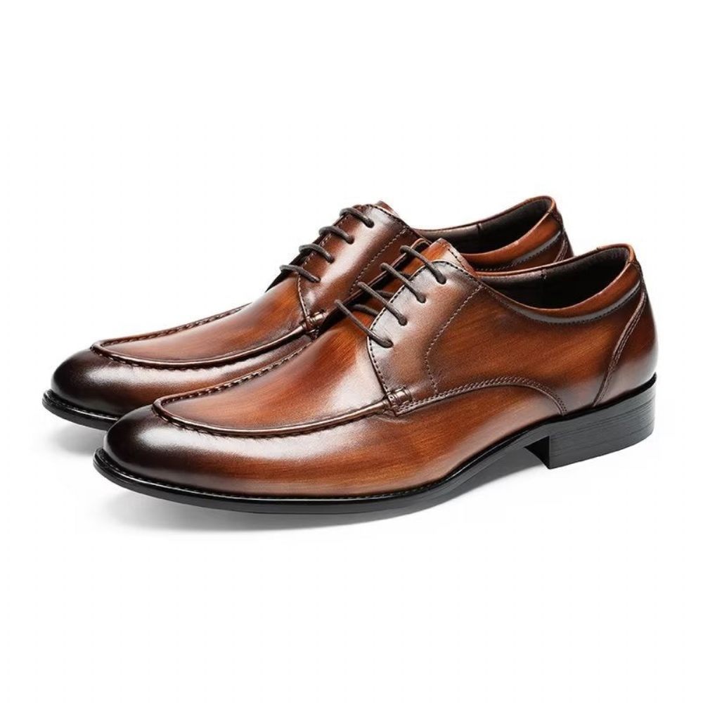 Chaussures Formelles Pour Hommes Derbies À Lacets Habillées - Café