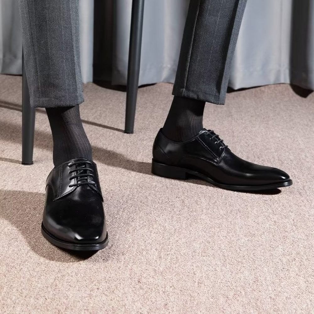 Chaussures Formelles Pour Hommes Derbies À Motif Exquis Habillées - Noir