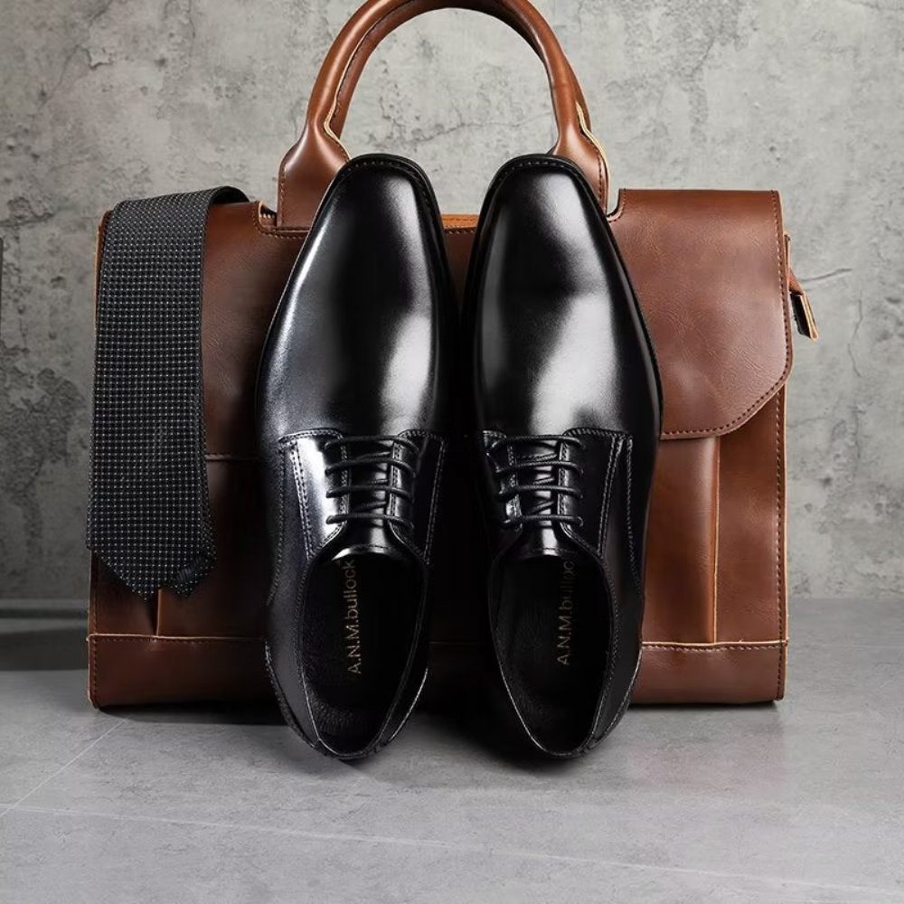 Chaussures Formelles Pour Hommes Derbies À Motif Exquis Habillées - Noir