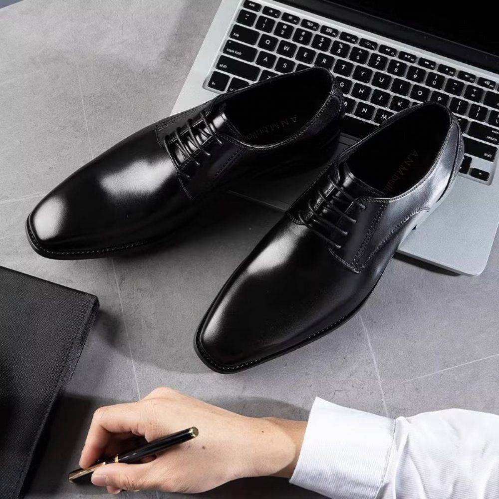 Chaussures Formelles Pour Hommes Derbies À Motif Exquis Habillées - Noir