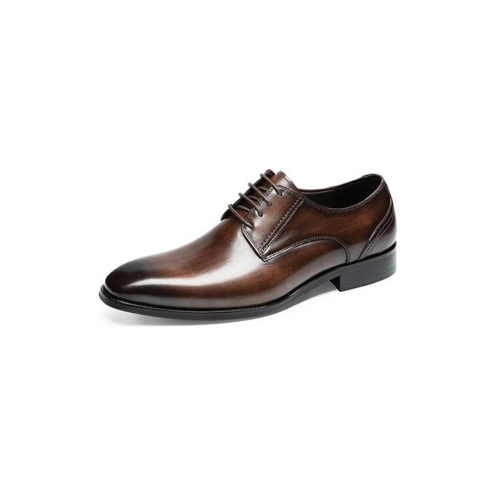 Chaussures Formelles Pour Hommes Derbies À Motif Exquis Habillées - Café