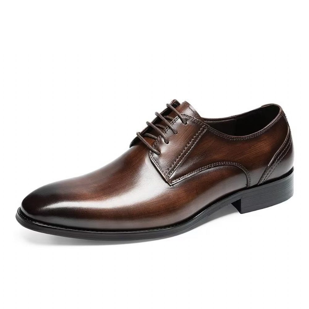 Chaussures Formelles Pour Hommes Derbies À Motif Exquis Habillées - Café