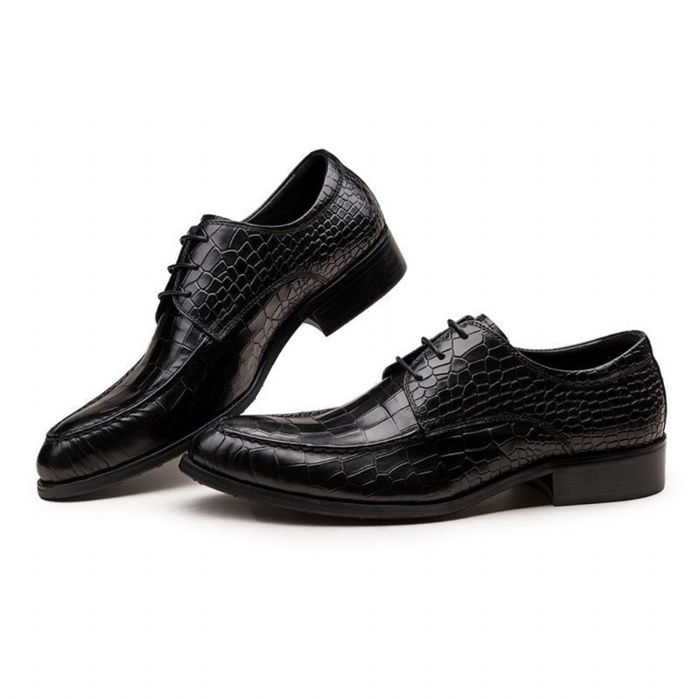 Chaussures Formelles Pour Hommes Derby Cuir Vache - Noir