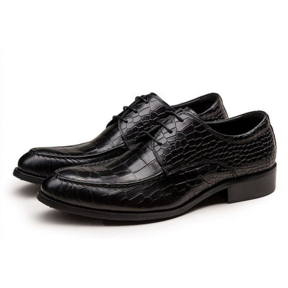 Chaussures Formelles Pour Hommes Derby Cuir Vache - Noir