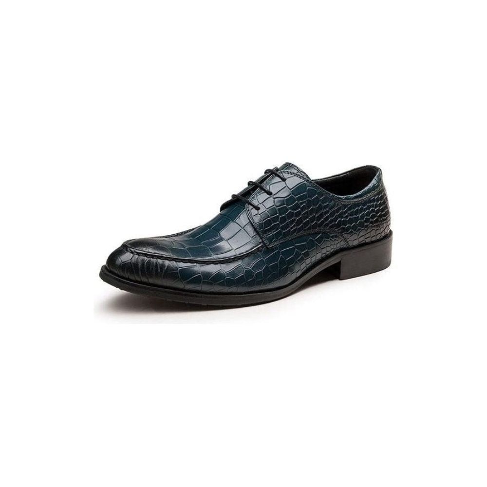 Chaussures Formelles Pour Hommes Derby Cuir Vache - Bleu