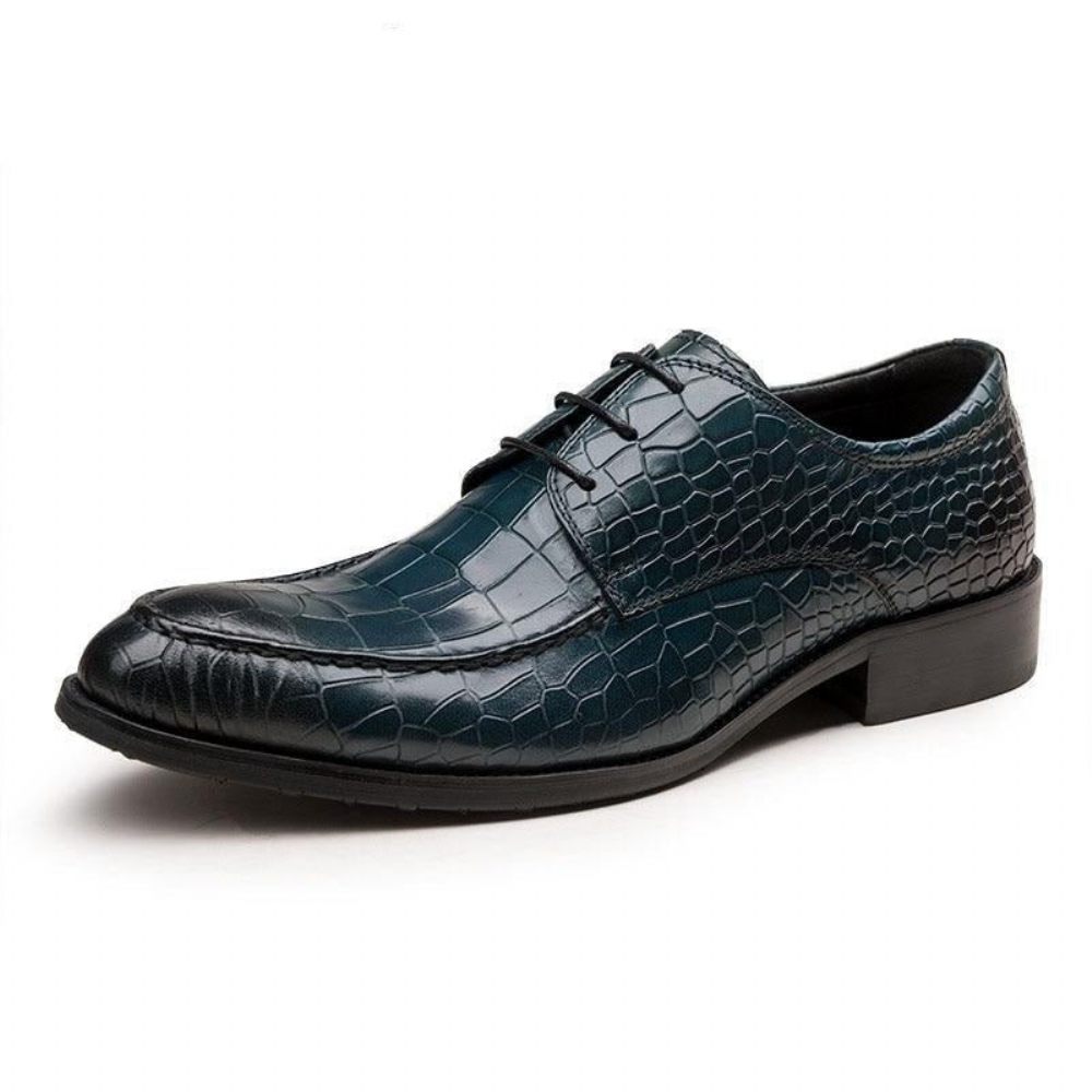 Chaussures Formelles Pour Hommes Derby Cuir Vache - Bleu