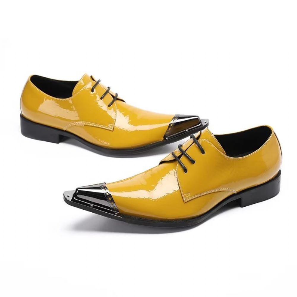 Chaussures Formelles Pour Hommes Derby Exquises - Jaune