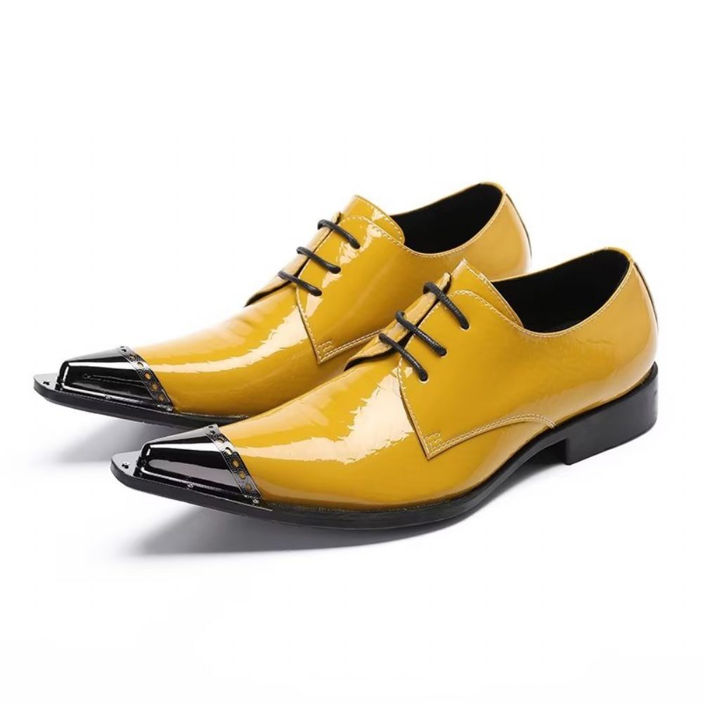 Chaussures Formelles Pour Hommes Derby Exquises - Jaune