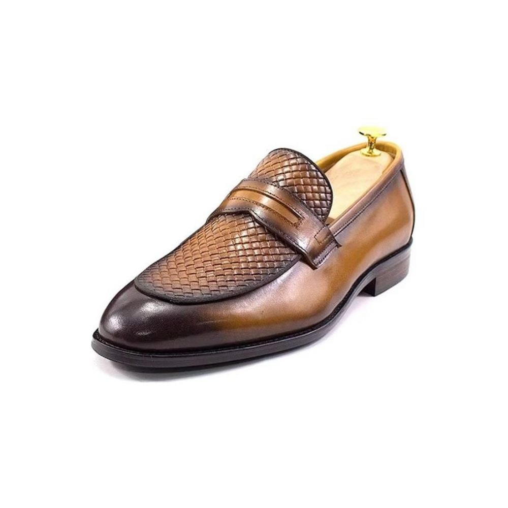 Chaussures Formelles Pour Hommes Élégantes Classiques Cuir Richelieu À Enfiler