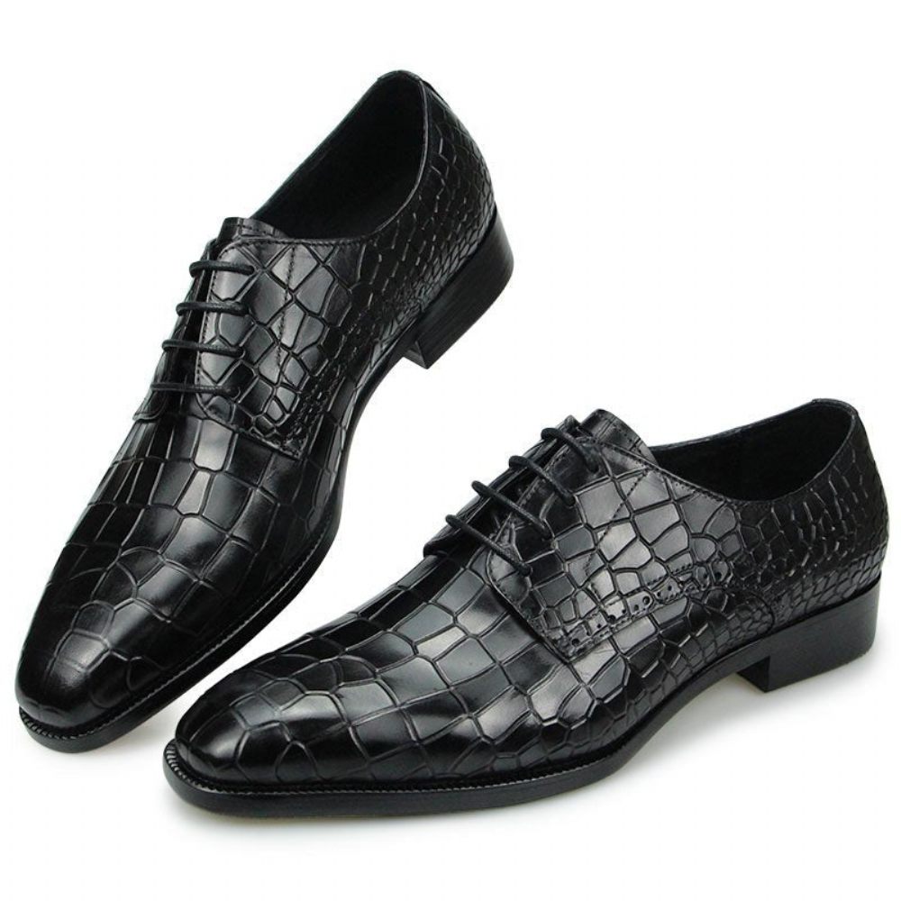 Chaussures Formelles Pour Hommes Élégantes Croctex Bout Pointu Derby Habillées Luxe - Noir