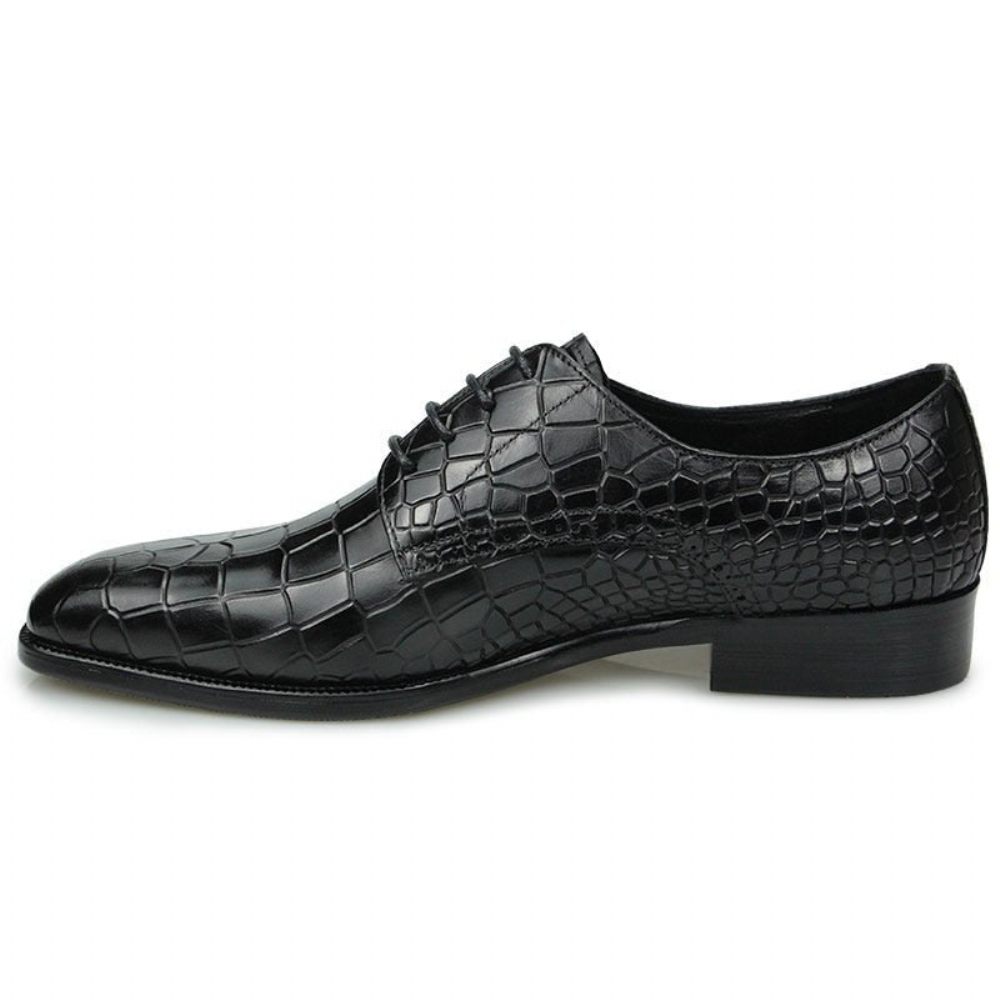 Chaussures Formelles Pour Hommes Élégantes Croctex Bout Pointu Derby Habillées Luxe - Noir