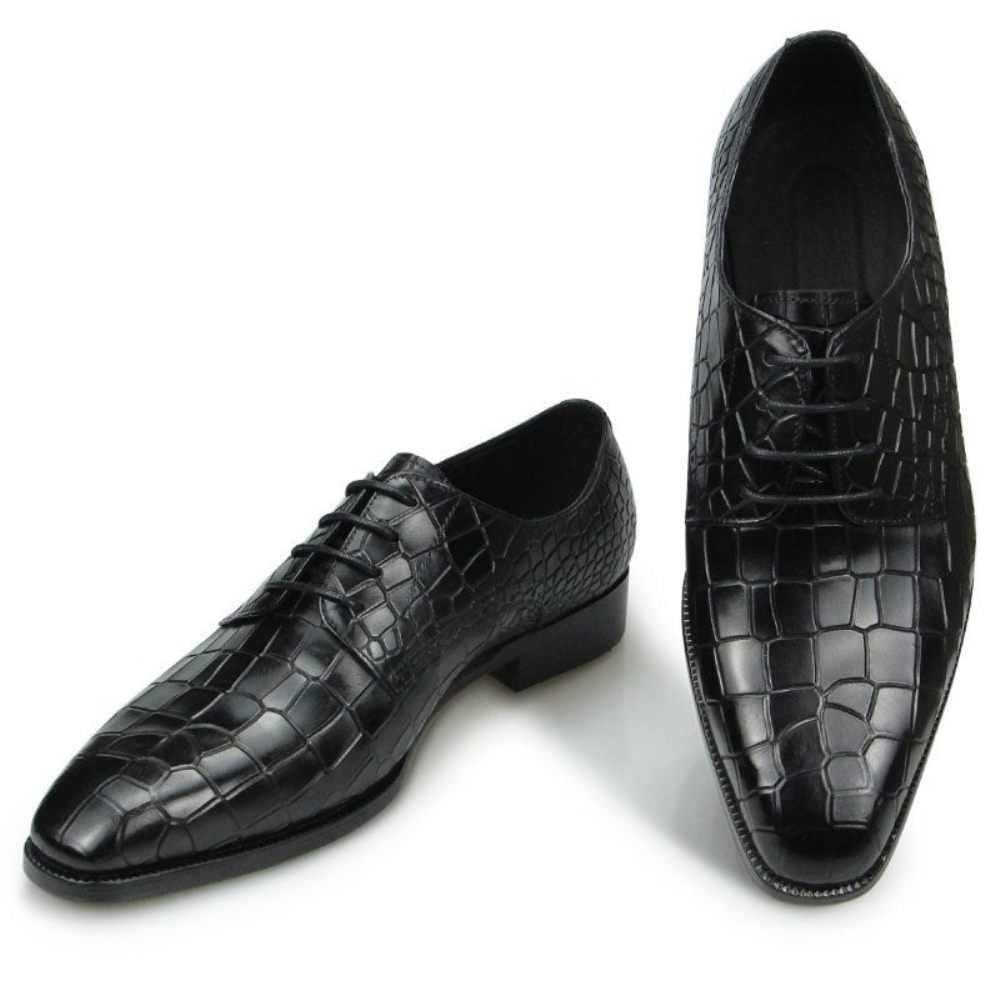 Chaussures Formelles Pour Hommes Élégantes Croctex Bout Pointu Derby Habillées Luxe - Noir