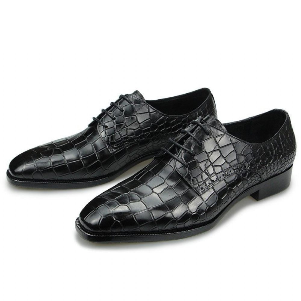 Chaussures Formelles Pour Hommes Élégantes Croctex Bout Pointu Derby Habillées Luxe - Noir