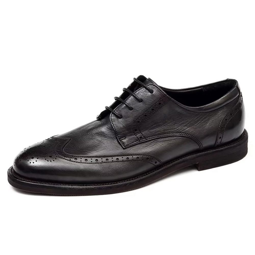 Chaussures Formelles Pour Hommes Élégantes Cuir Britannique Sculpté