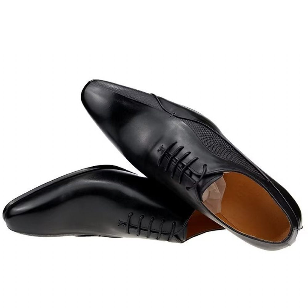 Chaussures Formelles Pour Hommes Élégantes Cuir Oxford Brogue Nuptial - Noir