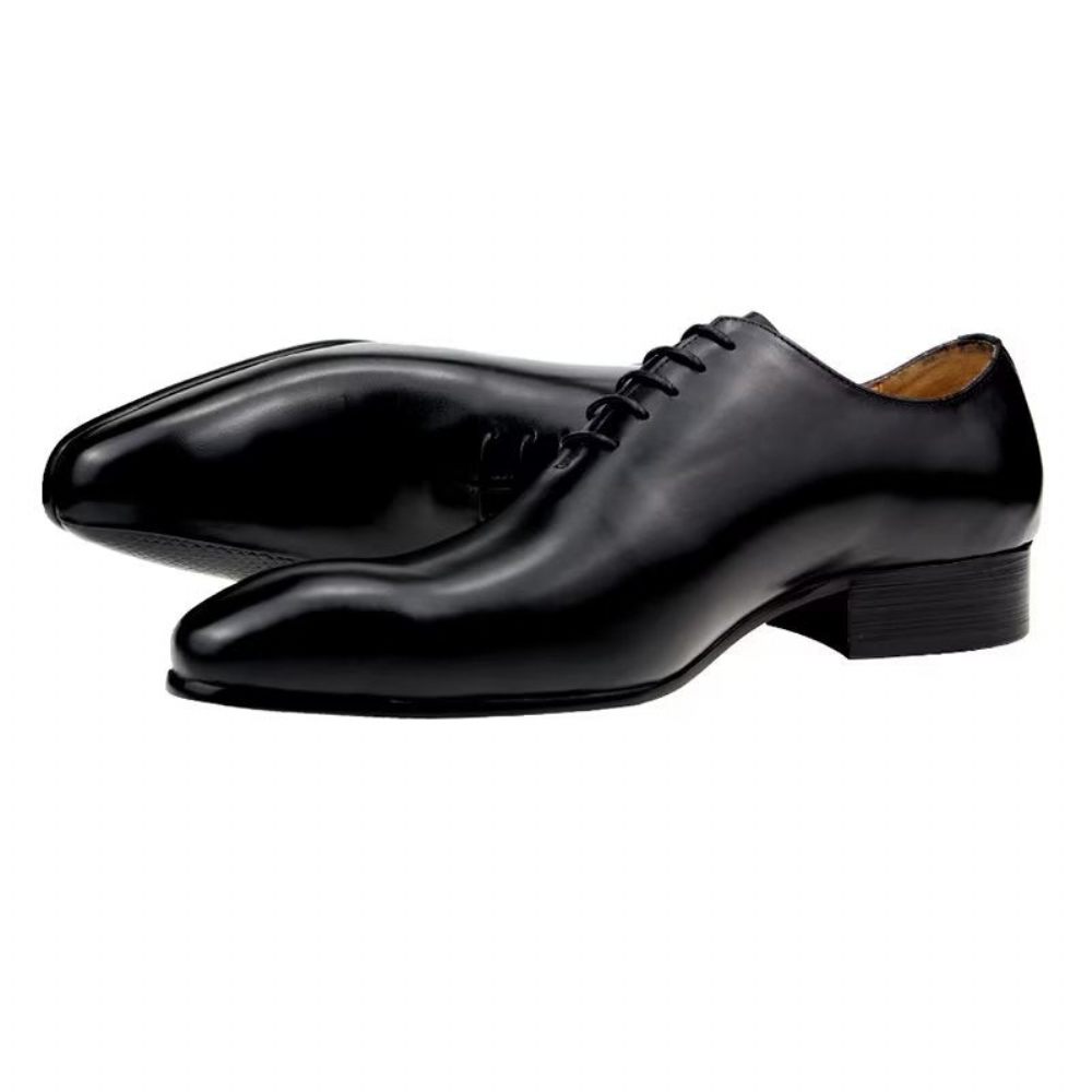 Chaussures Formelles Pour Hommes Élégantes Cuir Oxford Brogue Nuptial - Noir