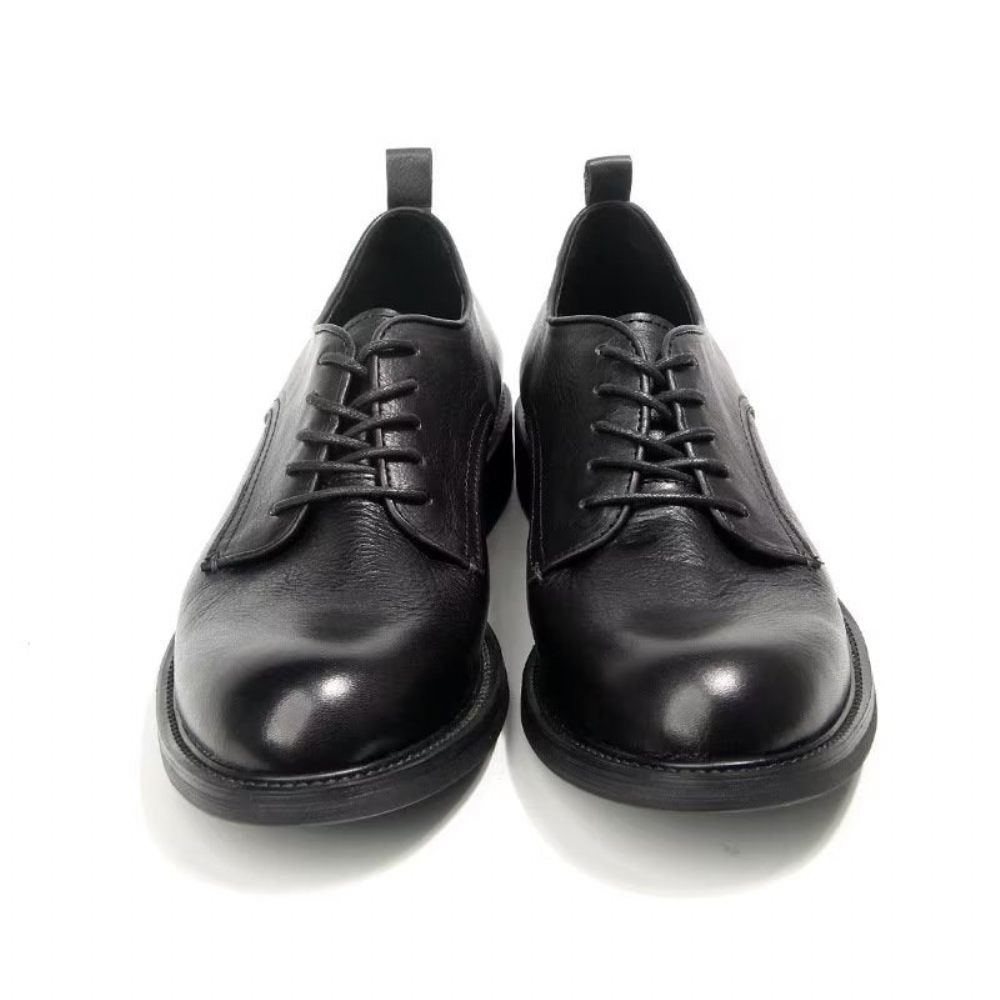 Chaussures Formelles Pour Hommes Élégantes Oxford Cuir Brogue Rétro - Noir