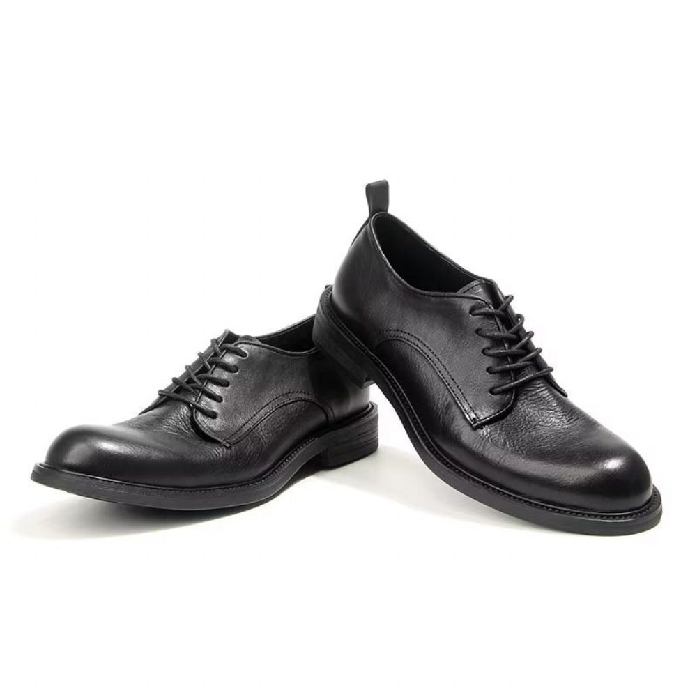 Chaussures Formelles Pour Hommes Élégantes Oxford Cuir Brogue Rétro - Noir