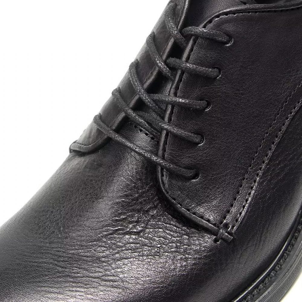 Chaussures Formelles Pour Hommes Élégantes Oxford Cuir Brogue Rétro - Noir