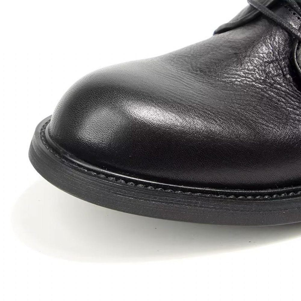 Chaussures Formelles Pour Hommes Élégantes Oxford Cuir Brogue Rétro - Noir