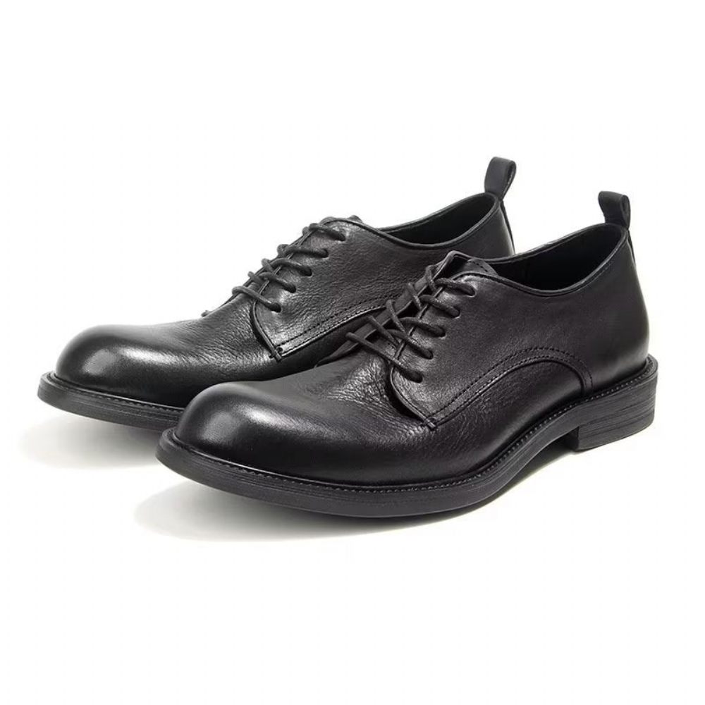 Chaussures Formelles Pour Hommes Élégantes Oxford Cuir Brogue Rétro - Noir