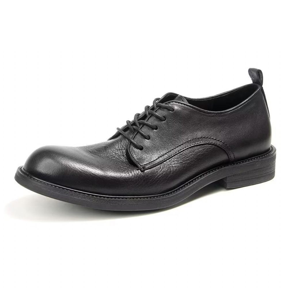 Chaussures Formelles Pour Hommes Élégantes Oxford Cuir Brogue Rétro - Noir