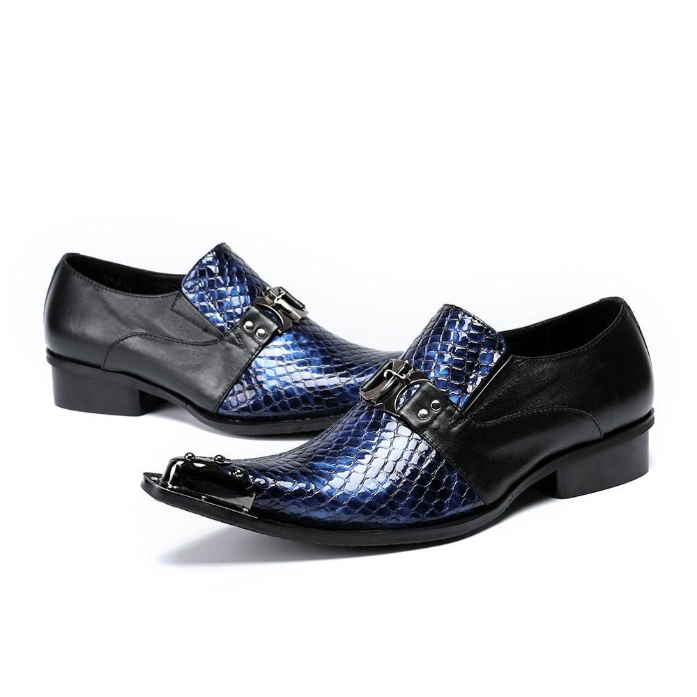 Chaussures Formelles Pour Hommes Eleganza Bout Pointu Oxfords - Bleu