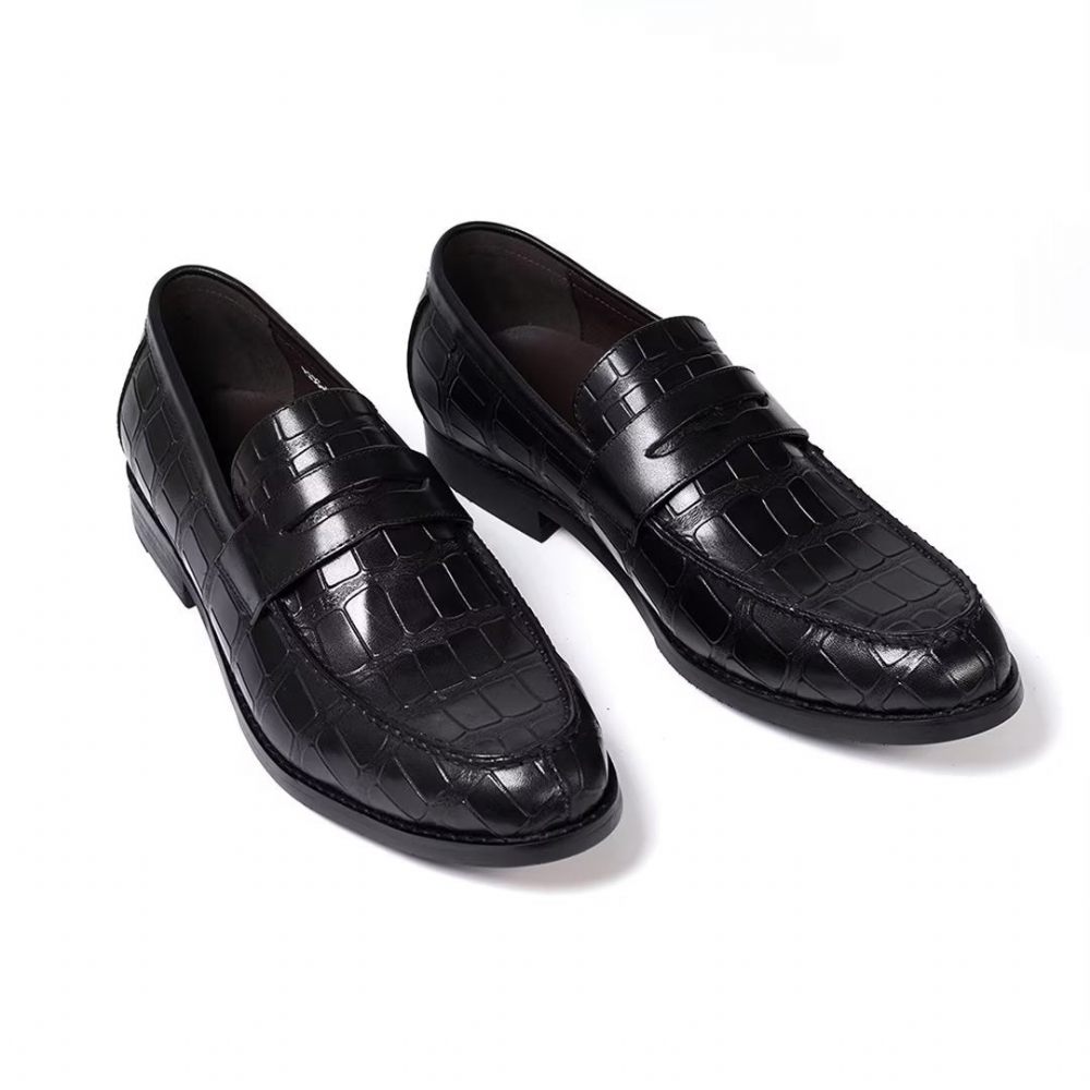 Chaussures Formelles Pour Hommes À Enfiler Professionnelles Luxe - Noir