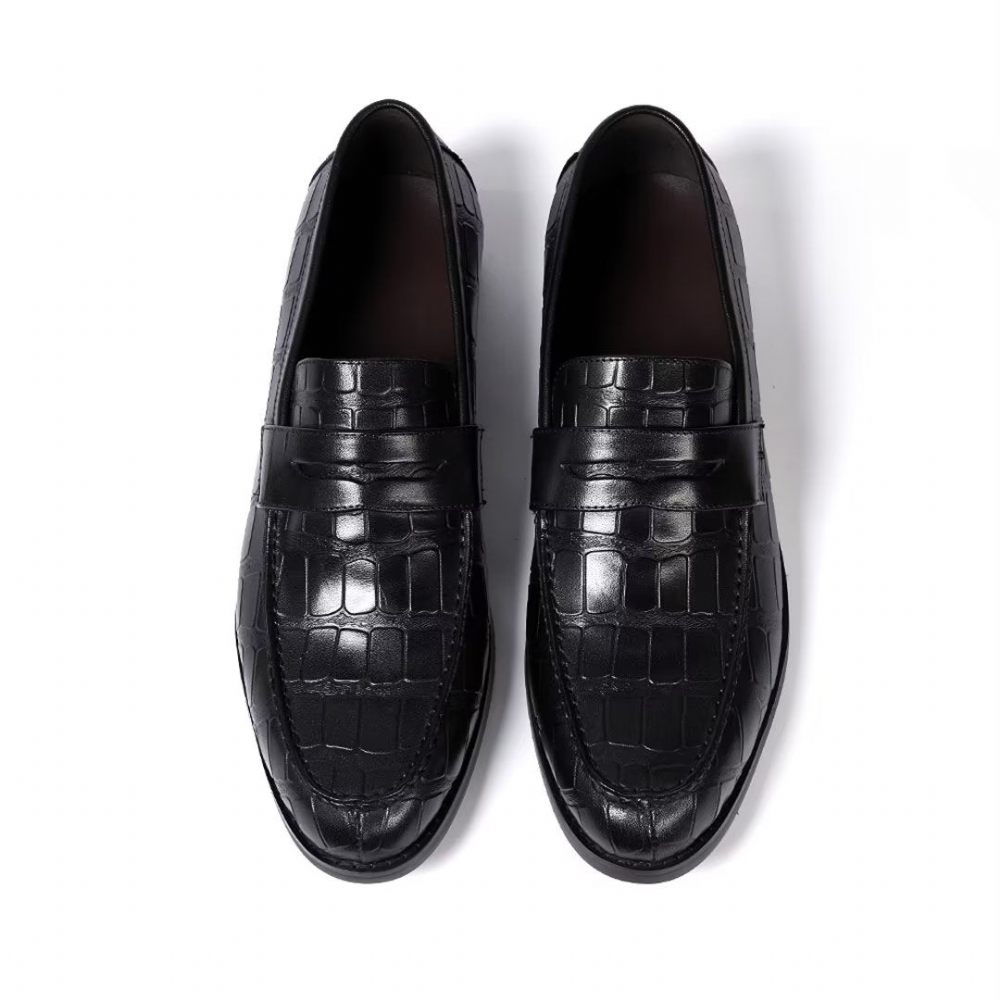 Chaussures Formelles Pour Hommes À Enfiler Professionnelles Luxe - Noir