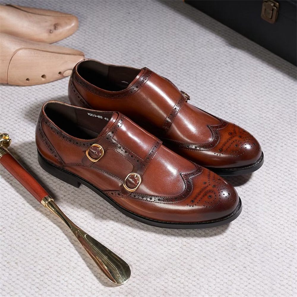 Chaussures Formelles Pour Hommes Essentiels À Enfiler Élégants - Marron