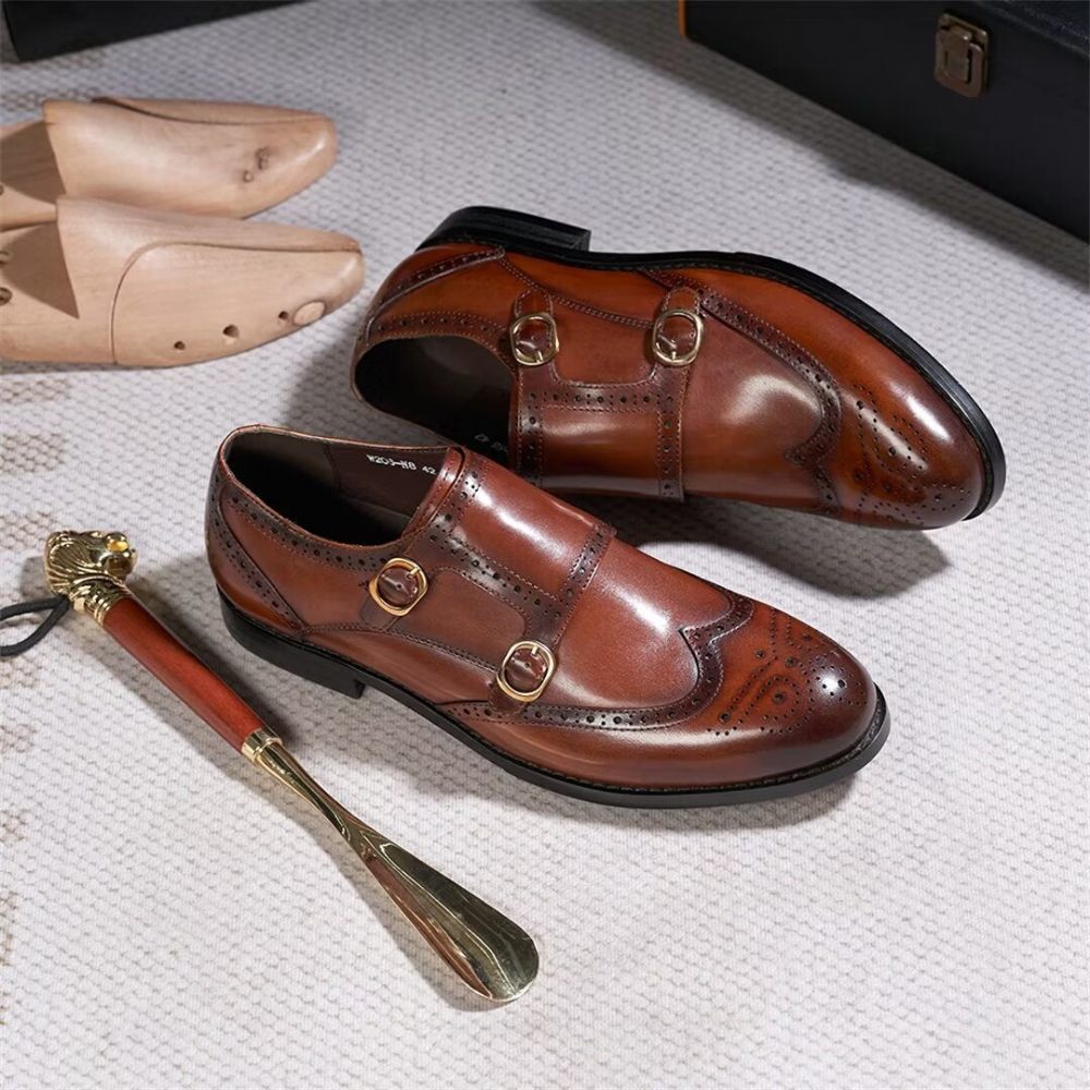 Chaussures Formelles Pour Hommes Essentiels À Enfiler Élégants - Marron