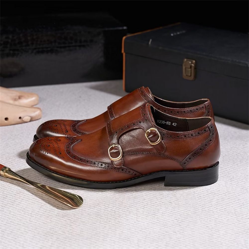 Chaussures Formelles Pour Hommes Essentiels À Enfiler Élégants - Marron