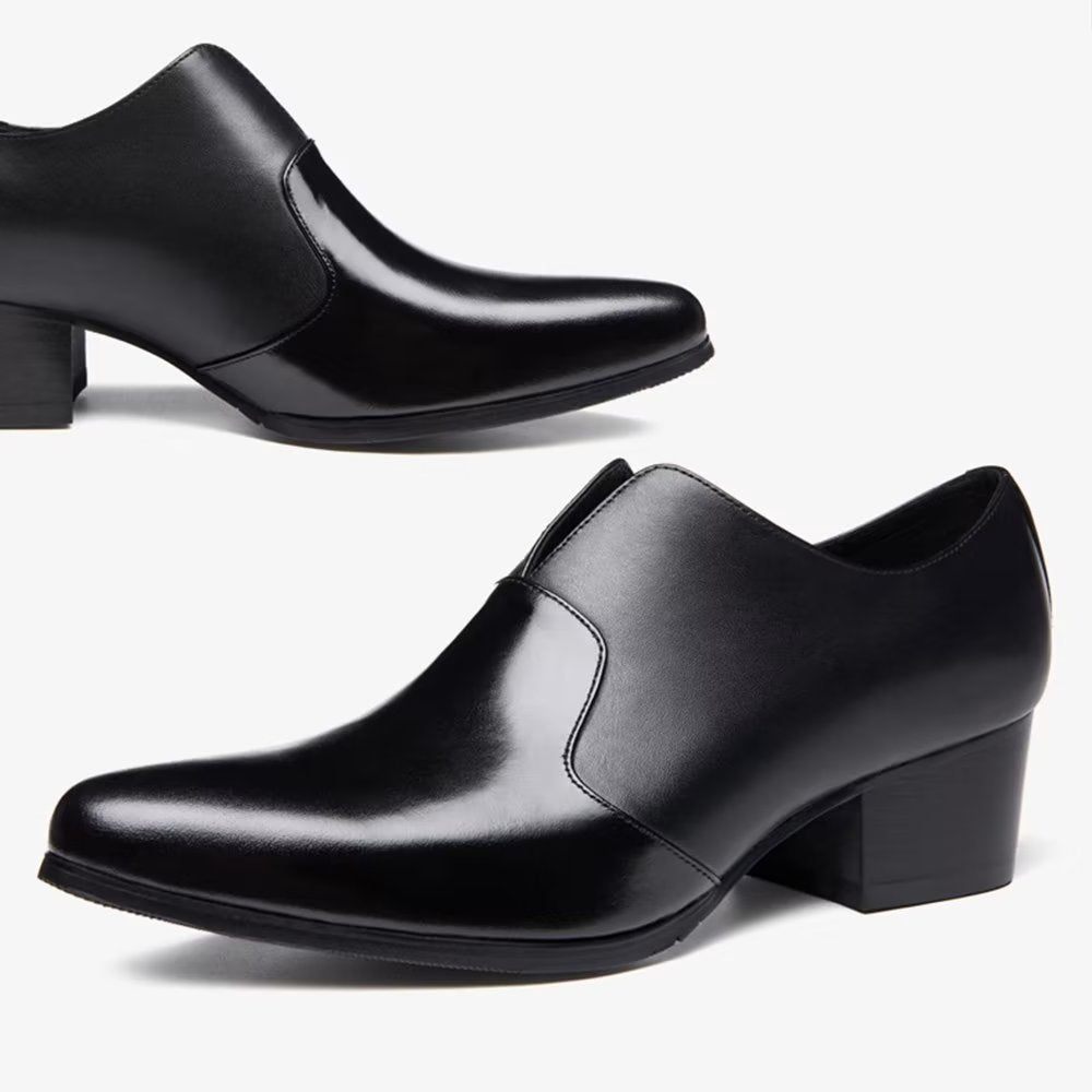 Chaussures Formelles Pour Hommes Habillées À Bout Pointu Relief - Noir