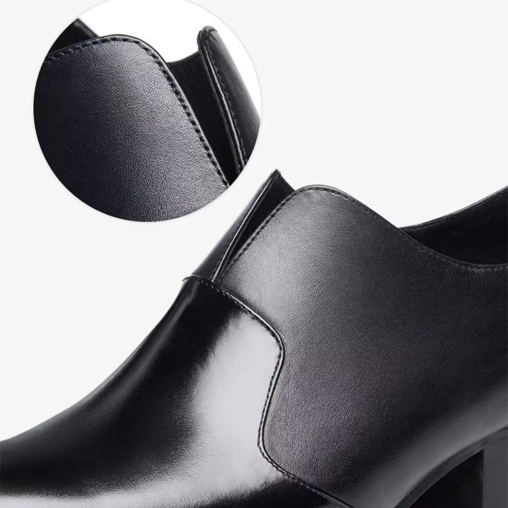 Chaussures Formelles Pour Hommes Habillées À Bout Pointu Relief - Noir