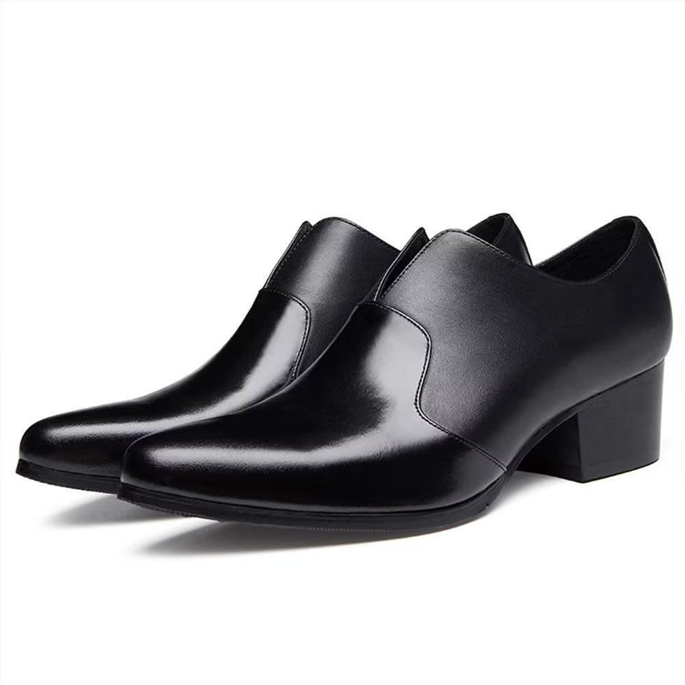 Chaussures Formelles Pour Hommes Habillées À Bout Pointu Relief - Noir