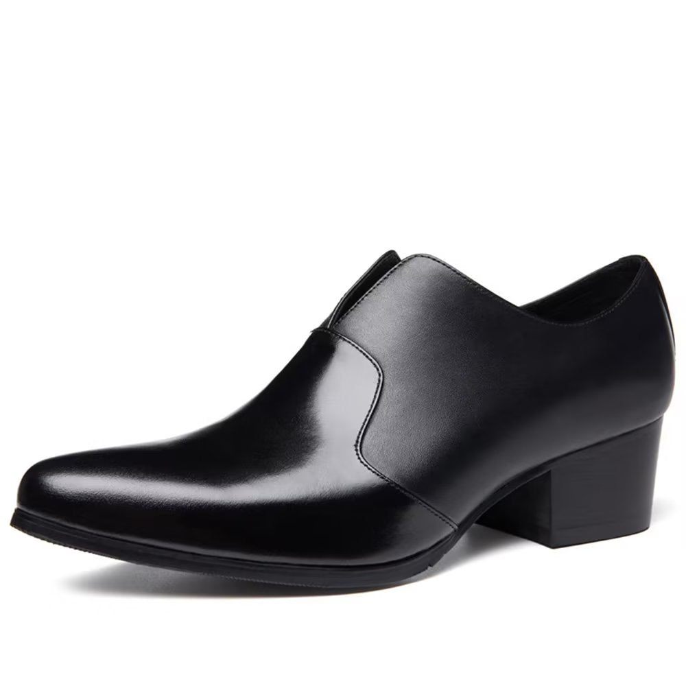 Chaussures Formelles Pour Hommes Habillées À Bout Pointu Relief - Noir