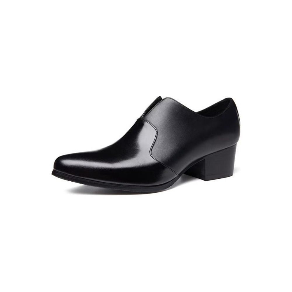 Chaussures Formelles Pour Hommes Habillées À Bout Pointu Relief - Noir