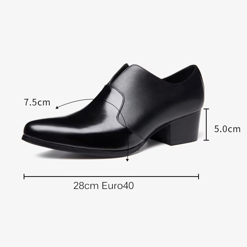 Chaussures Formelles Pour Hommes Habillées À Bout Pointu Relief - Noir