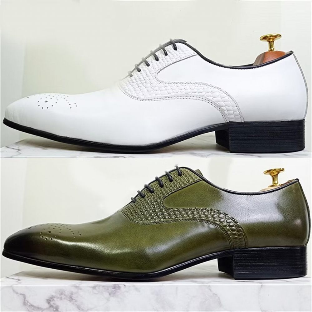 Chaussures Formelles Pour Hommes Habillées À Bout Pointu Véritable Élégance - Blanc