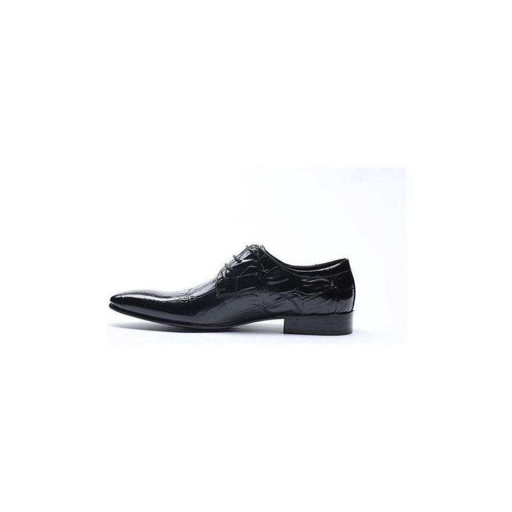 Chaussures Formelles Pour Hommes Habillées Brogue À Lacets Exquises Bout Pointu - Noir