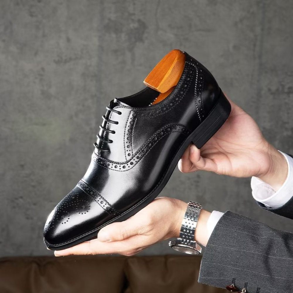 Chaussures Formelles Pour Hommes Habillées Brogues Chics - Noir