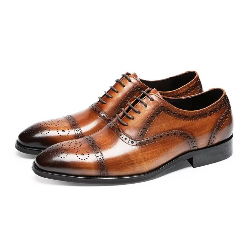 Chaussures Formelles Pour Hommes Habillées Brogues Chics - Café