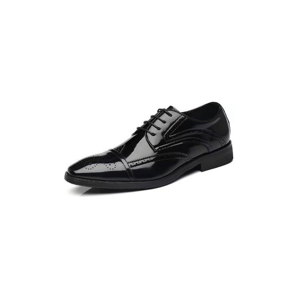 Chaussures Formelles Pour Hommes Habillées Chics À Bout Pointu Derby - Noir