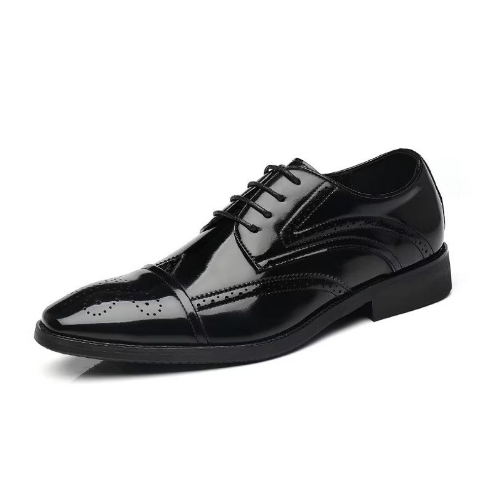 Chaussures Formelles Pour Hommes Habillées Chics À Bout Pointu Derby - Noir