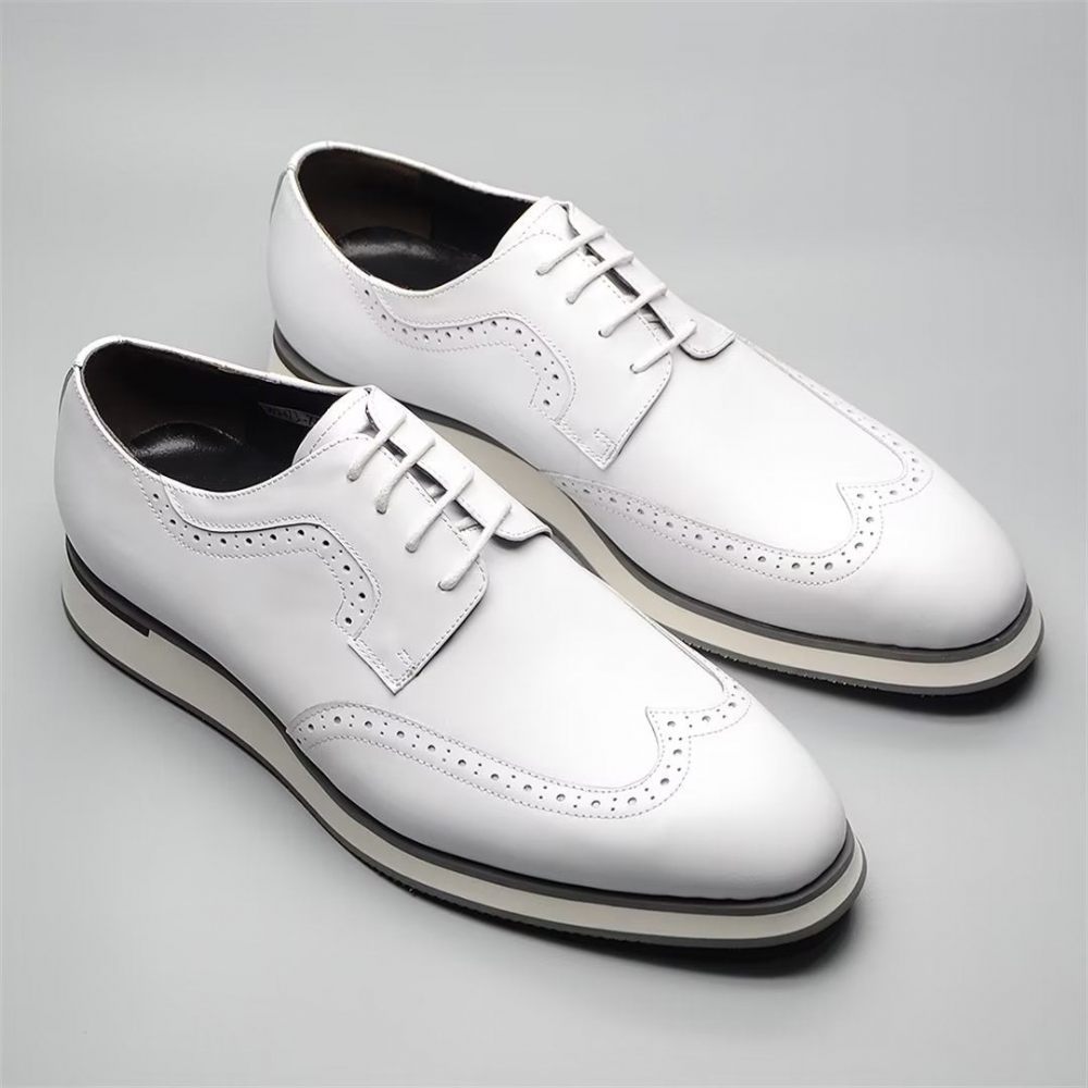 Chaussures Formelles Pour Hommes Habillées Chics À Lacets - Blanc