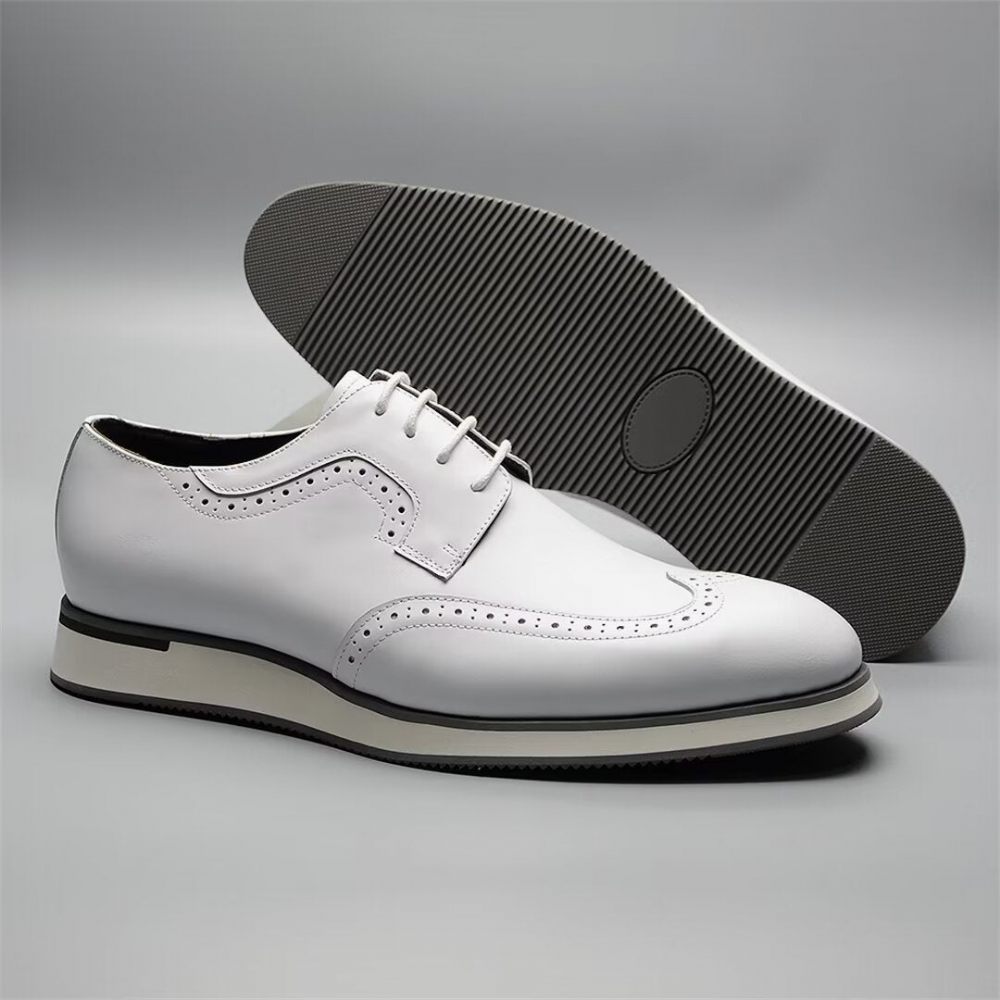 Chaussures Formelles Pour Hommes Habillées Chics À Lacets - Blanc